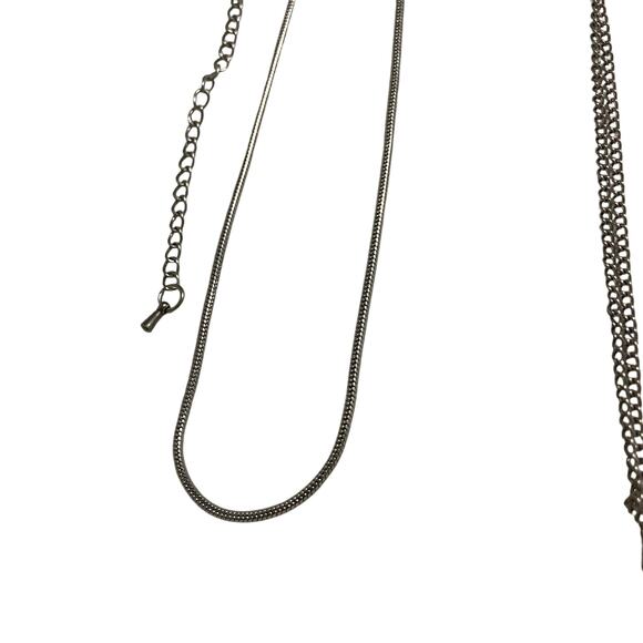 Lot 9 Silver Tone Necklace Various Size Single Toggle Charm Bracelet Extension - Picture 7 of 8